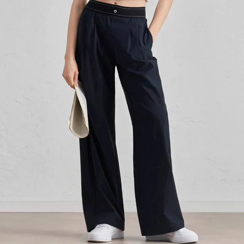 AL Women's Suit Pants Loose Casual Outdoor Comfortable Suit Pants Suit Trousers Sports High Waisted Straight Leg Wide Pants
