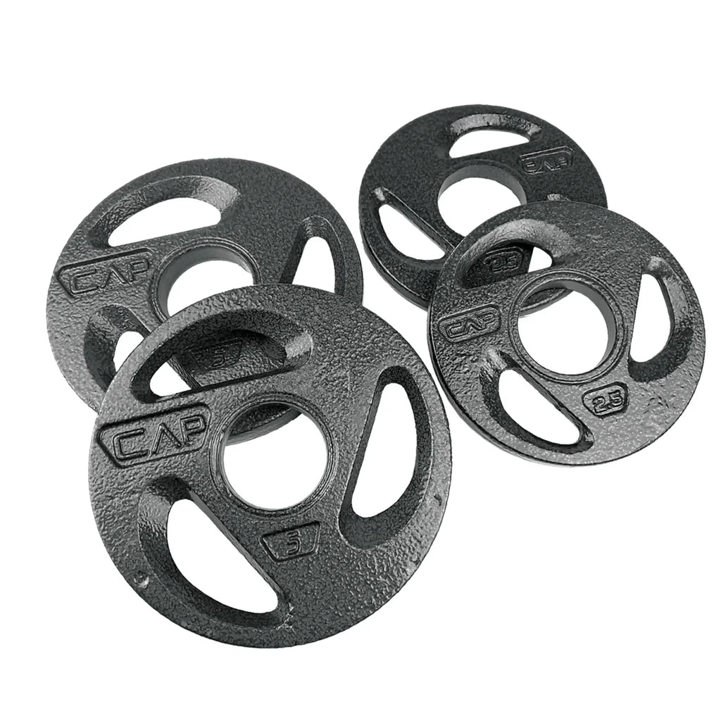 (2 pack) 15lb 2-inch Grip Plate Weight Set (2x2.5lb/2x5lb),Made of durable, long-lasting cast iron