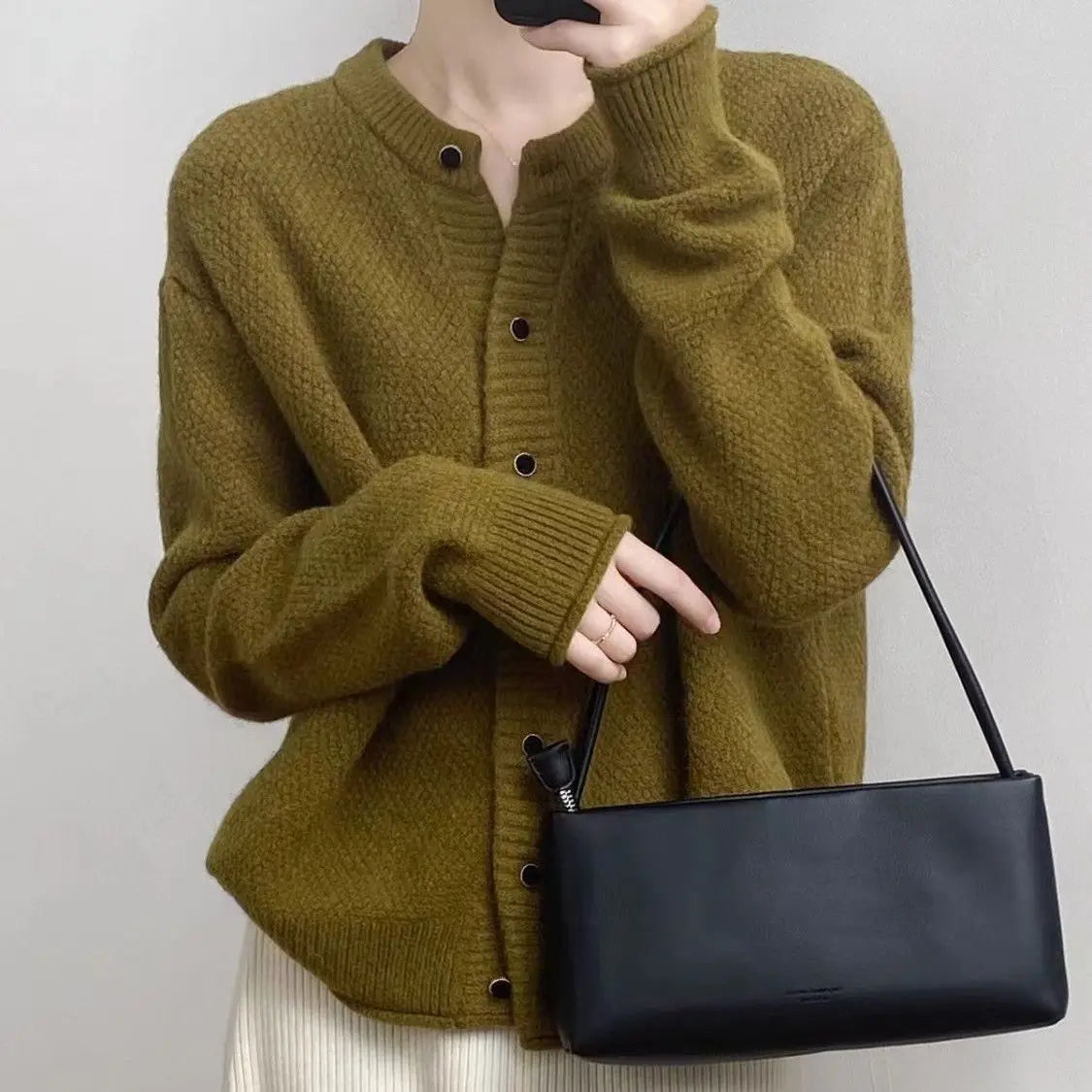 Sweater Coat for Women Autumn Winter New Collection High-End Loose Knit Cardigan