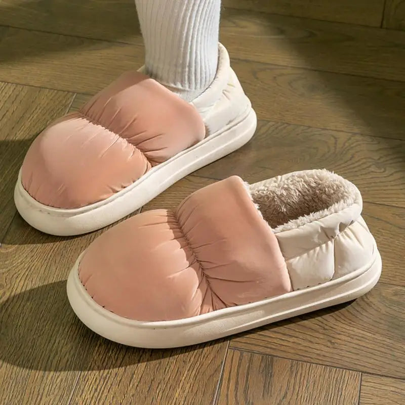 Women's Warm Winter Slippers Slip-on House Slippers Soft Sole Slippers Plush Faux Fur Lining House Slippers For Women Men Winter