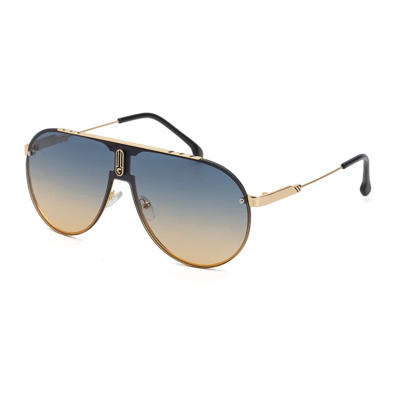 Classic Pilot Sunglasses Women For Men Vintage Big Frame Punk Luxury Brand Designer Outdoor Driving Metal Popular Sun Glasses UV