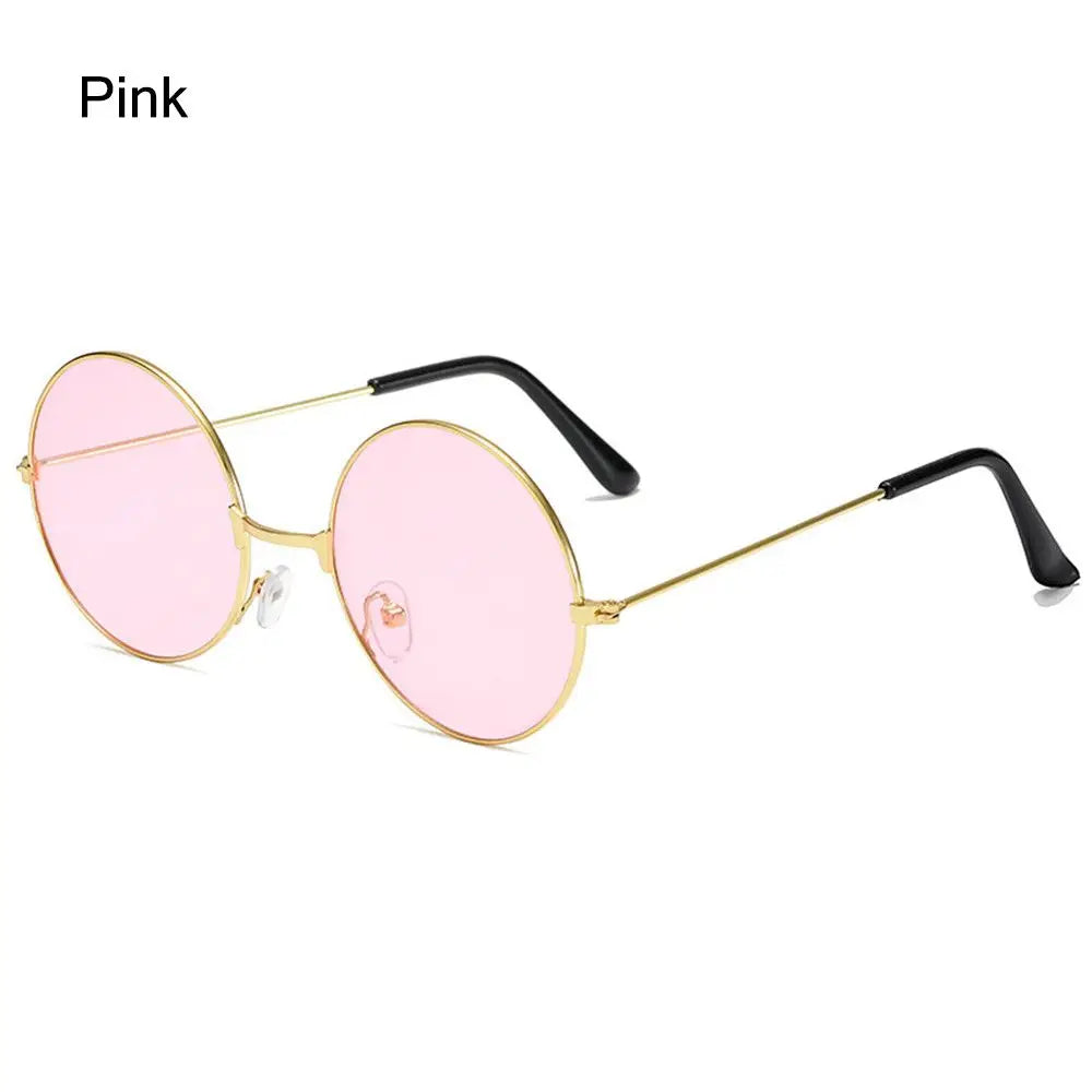 Fashion Vintage Round Sunglasses Women UV400 Sun Glasses Colorful Round-frame Glasses Female Male Metal Mirror Oculos De Sol
