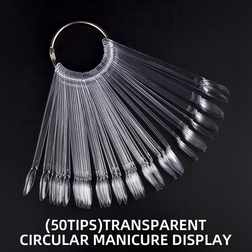 False Nails Tips Display Sticks Clear Nail Swatch Nail Gel Polish Showing Chart Manicure Polish Practice Training Display Board