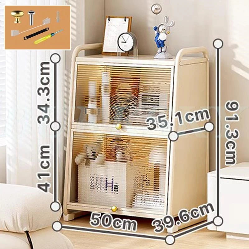 Bathroom Storage Floor to Floor, Waterproof Cabinet, Multi-Layer Storage Rack with Door