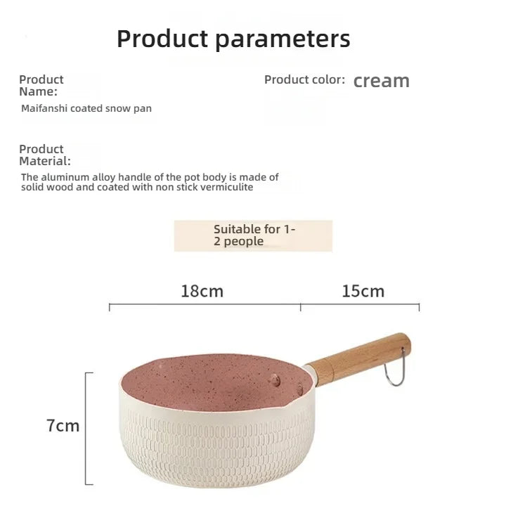 1pc Blue/Green/White Non Stick Pan Milk Pot Baby Food Pot Snow Pan Frying And Boiling Integrated Induction Cooker Gas Universal