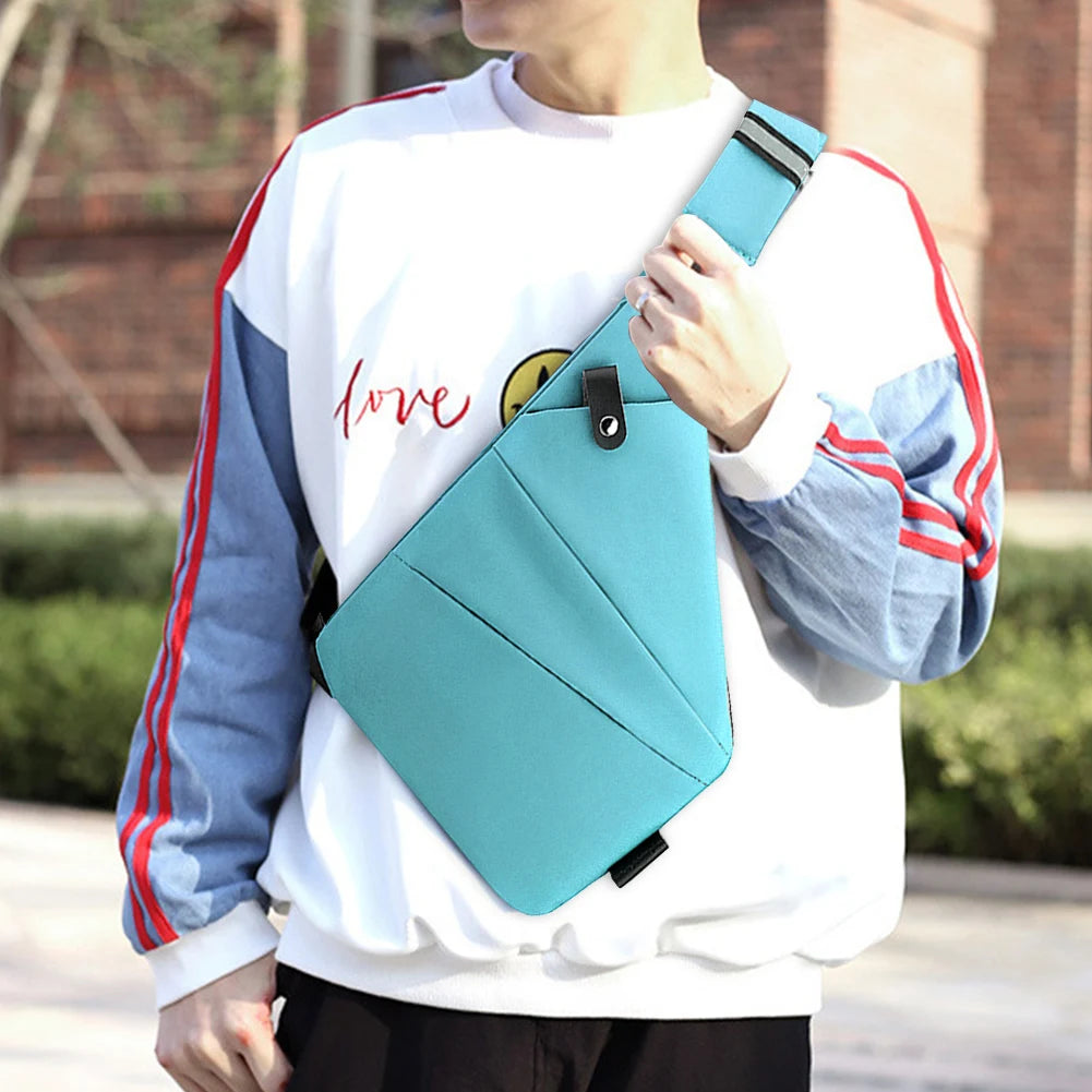 Mens Fashion Chest Bag Multifunctional Fanny Pack Large Capacity Simple Sling Bag Anti Theft Bag Ergonomic Waist Pack