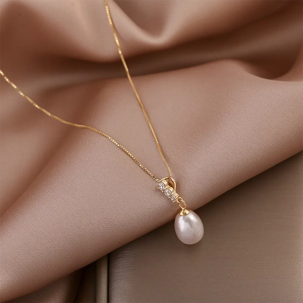 925 Silver Chains Original Certified Moissanite Necklace for Women 18k Gold Plated Pearl Pendant Necklaces Jewelry Ships from US