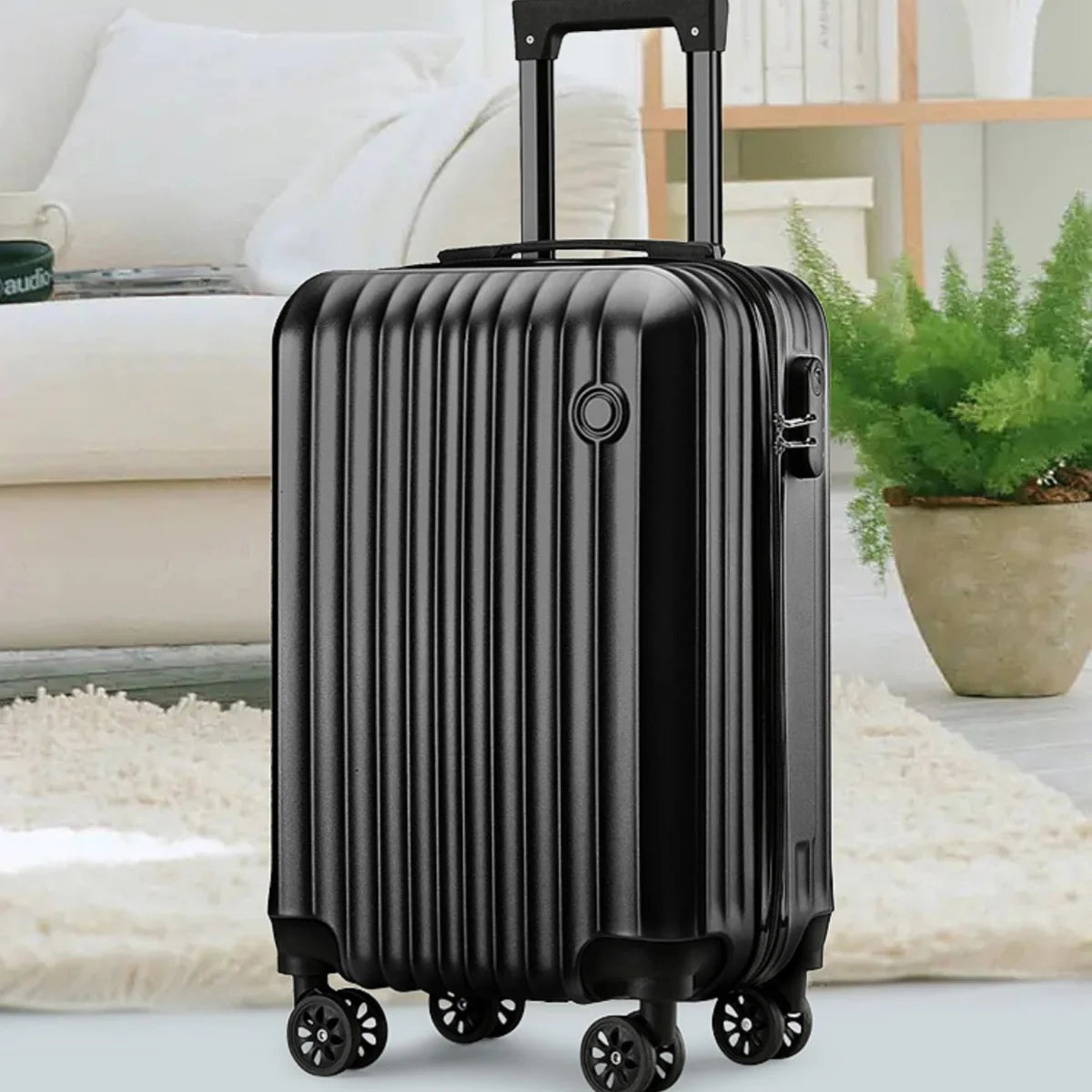 1 Piece, 20inch Luggage Suitcase, Trolley Case, Combination Lock, Universal Wheels, Pc Hard Shell Material, Layered Storage