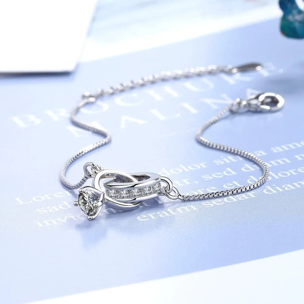 LIhong S925 Sterling Silver Women's Diamond Zircon Bracelet Necklace Wedding Luxury Jewelry Accessories