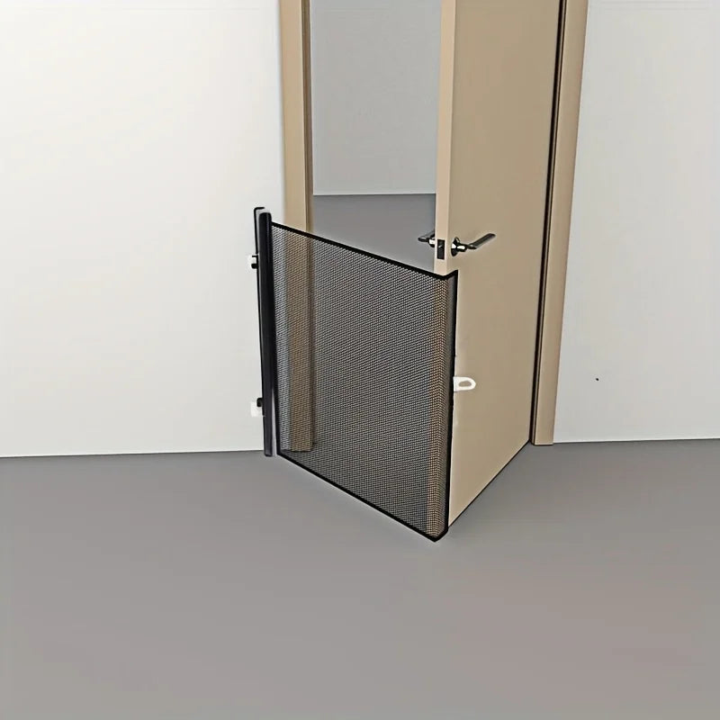 Retractable Pet Fence No-Drill Mesh Safety Gate for Dogs, Collapsible Design for Indoor Use, Fences Flexible Pet Barrier