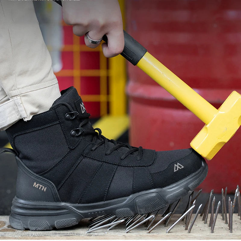 Light Breathable Protection Safety Shoes Men Steel Toe Cap Anti smash Work Shoes Anti-puncture Indestructible Man Safety Boots