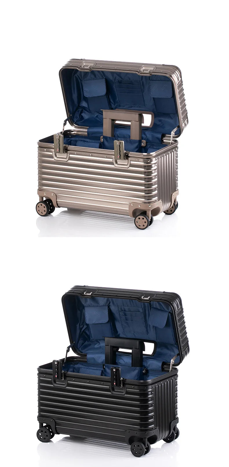 Bunnyfly 18/20-Inch Aluminum Alloy Magnesium Modern Carry-On Luggage Air Approval Aluminum Trolley Portable Cabin Size Suitcase