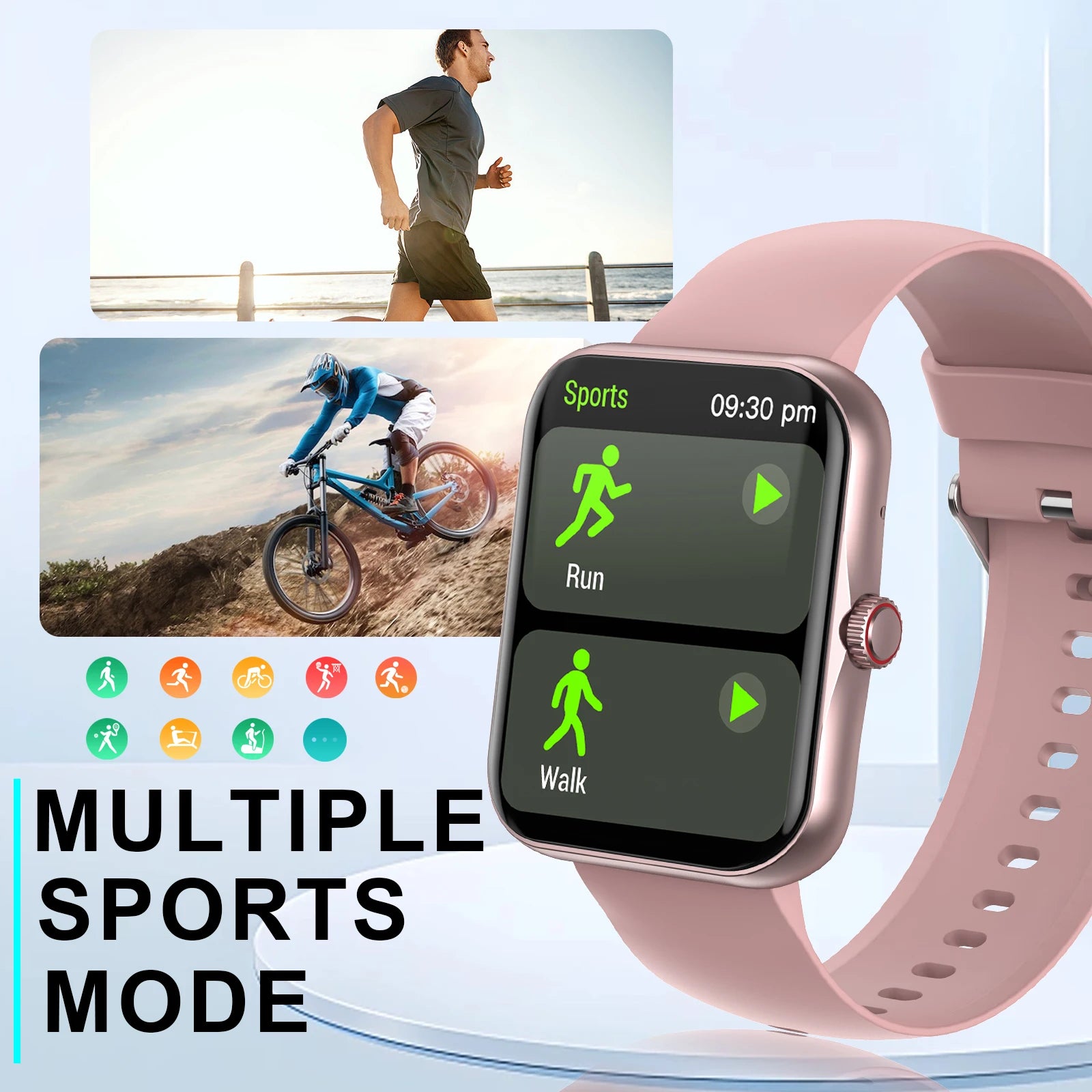 2025 smart watch, multiple sports modes, various APP message reminders, music playback, sports watch, suitable for men and women