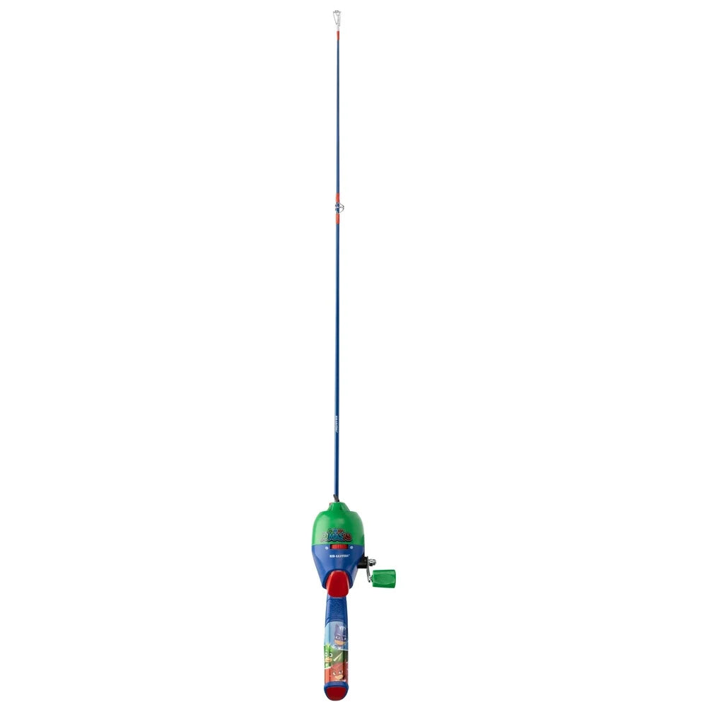 PJ Masks Spincast Fishing Pole and Reel Combo Kids Lightweight Fiberglass Rod Adjustable Drag Monofilament Line Right Hand