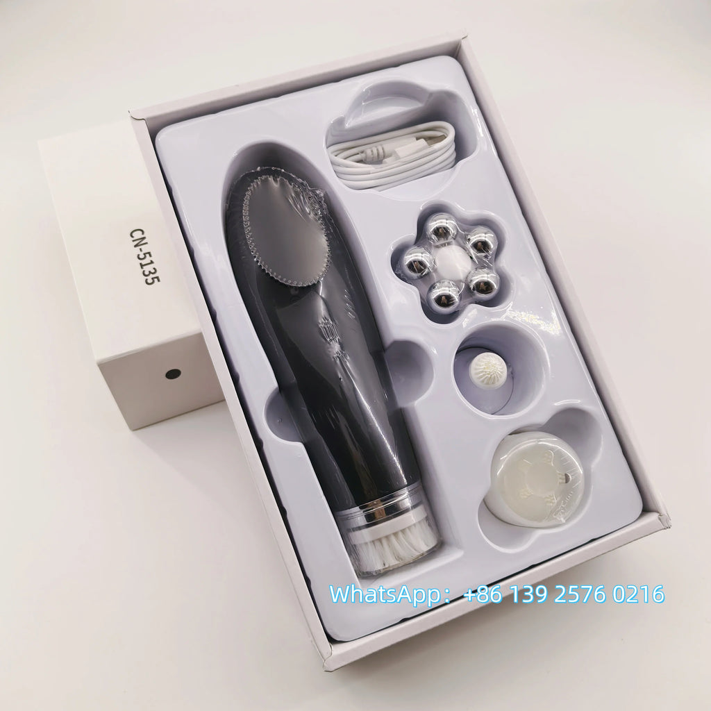 Beauty 4 in 1 Facial Skin Lifting Device Face Brush Cleanser Electric Silicone Facial Cleaning Brush for Deep Cleaning