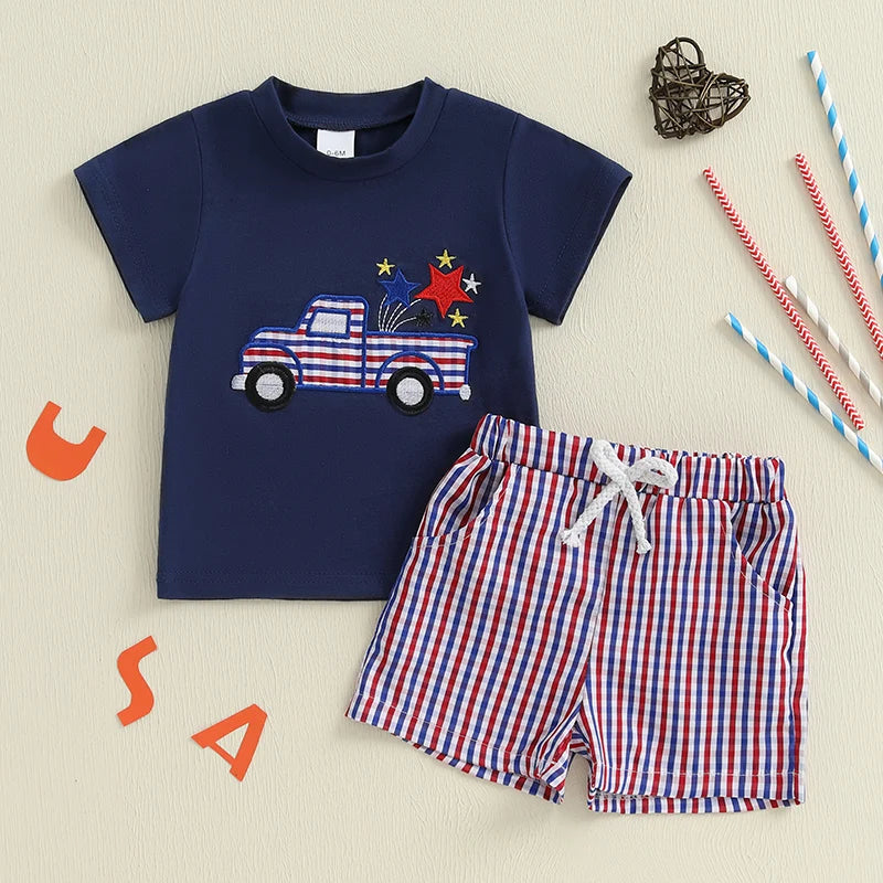 Toddler Boys 2-Piece Set Sleeveless Dinosaur Print Tank Top with Denim Shorts Summer Outfit for Beach Vacation