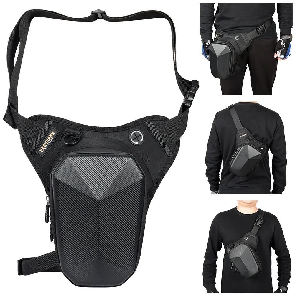 Drop Leg Bag Crossbody Shoulder Purse Hard Shell Motorcycle Leg Bag Waterproof Motorcycle Waist Pack for Cycling Hiking Climbing