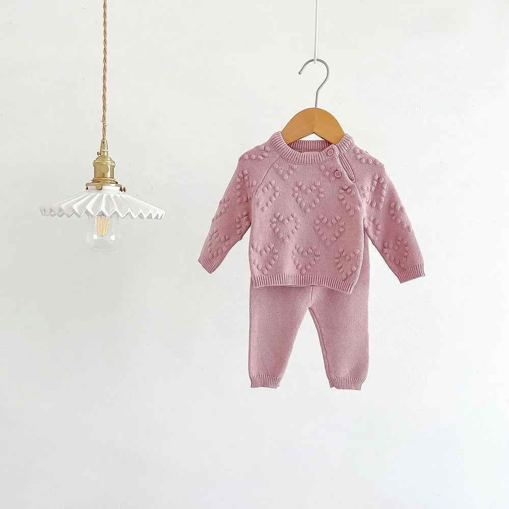 Baby Boy Knitted Clothes Sets Long-Sleeved Cardigan + Pants Autumn Winter Infant Boy Clothes Outfits