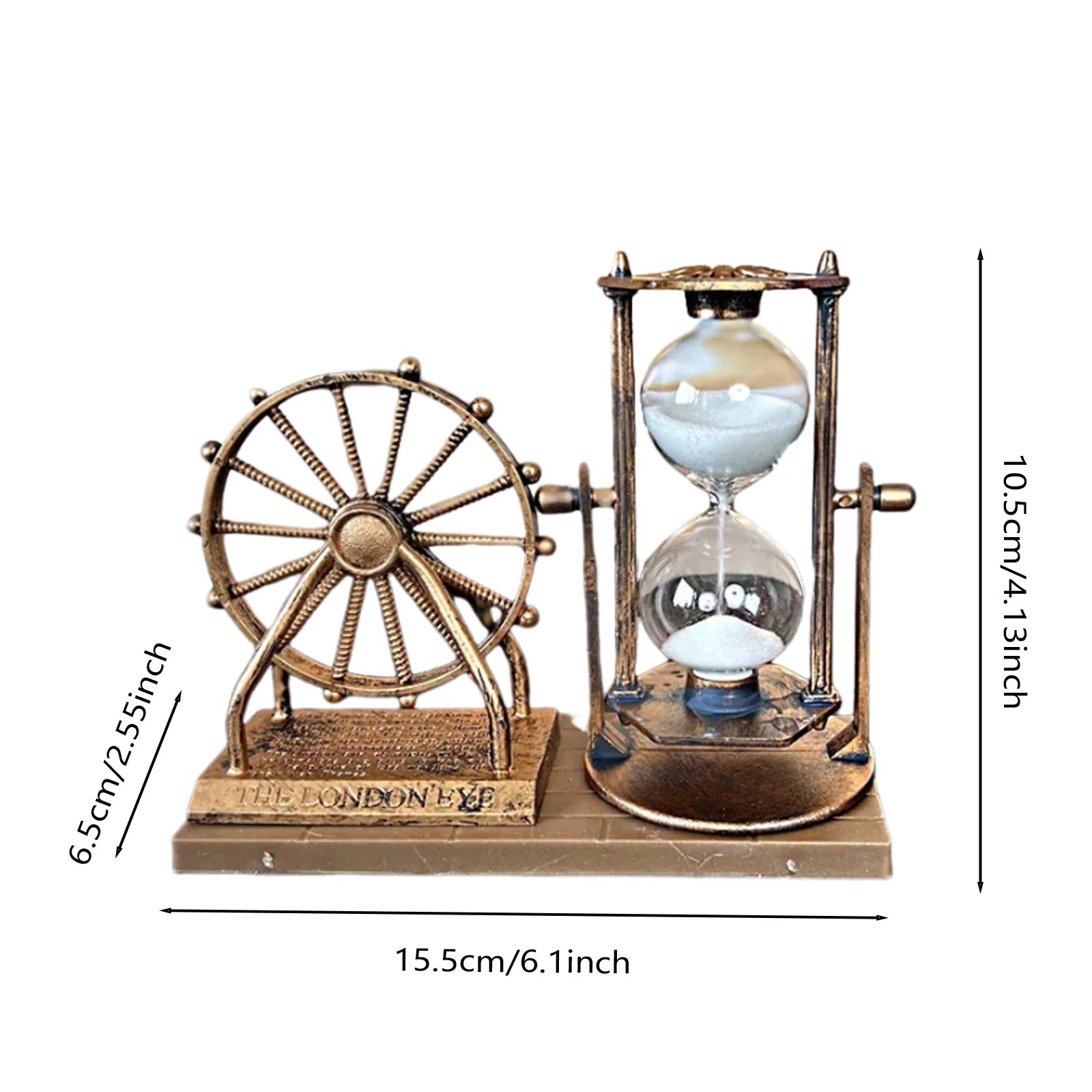 Vintage Ferris Wheel Statue Hourglass Sand Clock Retro Desk Timer Decor for Living Room Bedroom Decor