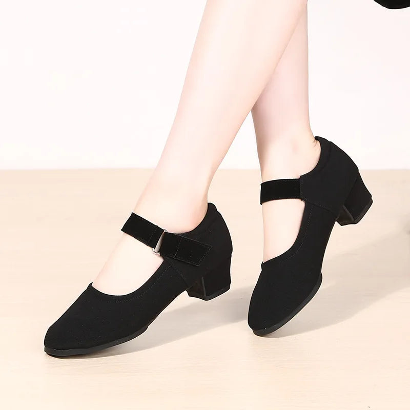 Latin Dance Shoes Women Soft Soled Social Cance Shoes Teacher Shape Training Shoes Square Dance Shoes Woman Sport Cloth Shoes