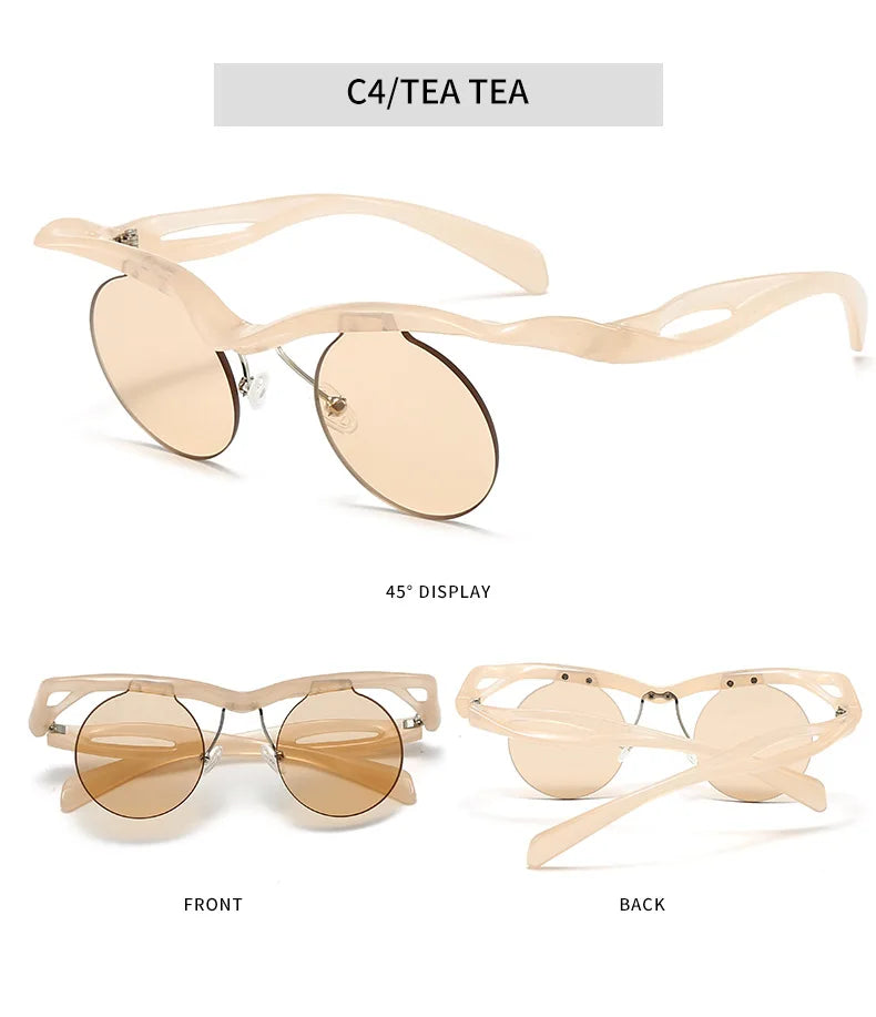 Unique Round Sunglasses for Women Men Fashion Punk Cool Decoration Sun Glasses High Quality Goggles Shades