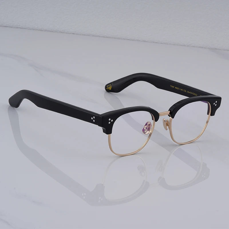 LEMTOSH Glasses Frames TINIF For Men Women Acetate Alloy Square Classic Eyewear Designer Brand Vintage Fashion Eyeglasses