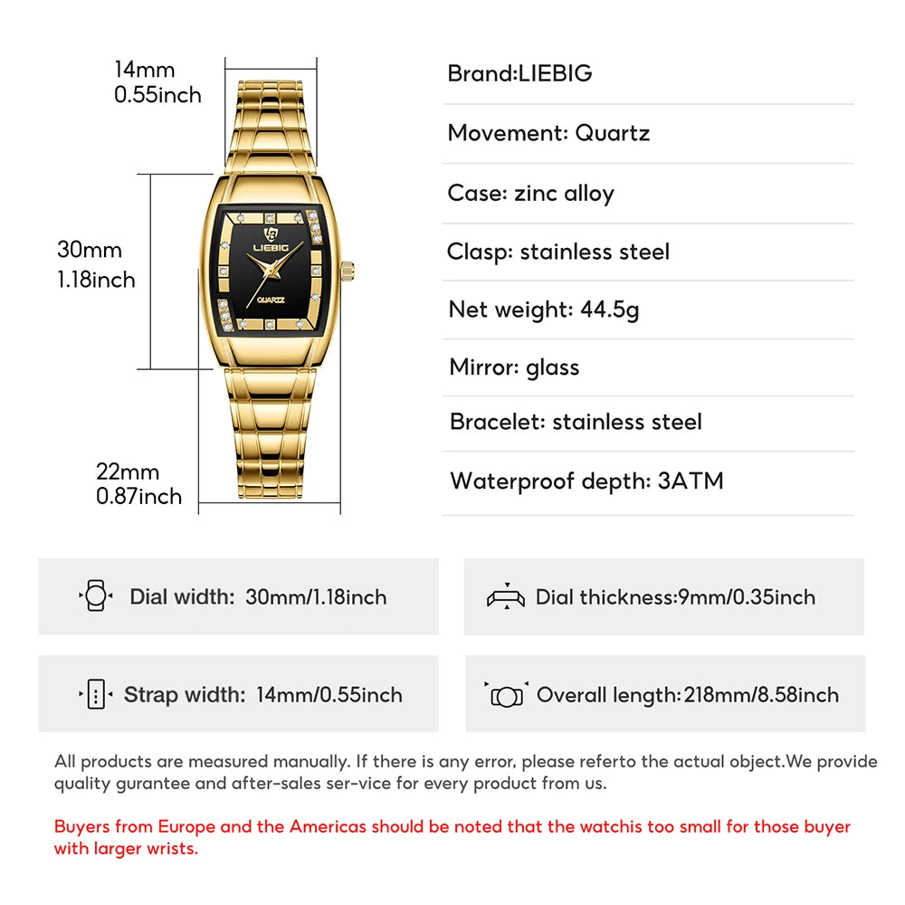 New Womens Watch Luxury Stainless Steel Quartz Golden Wristwatches Women Fashion Waterproof Calendar relogio masculino Clock