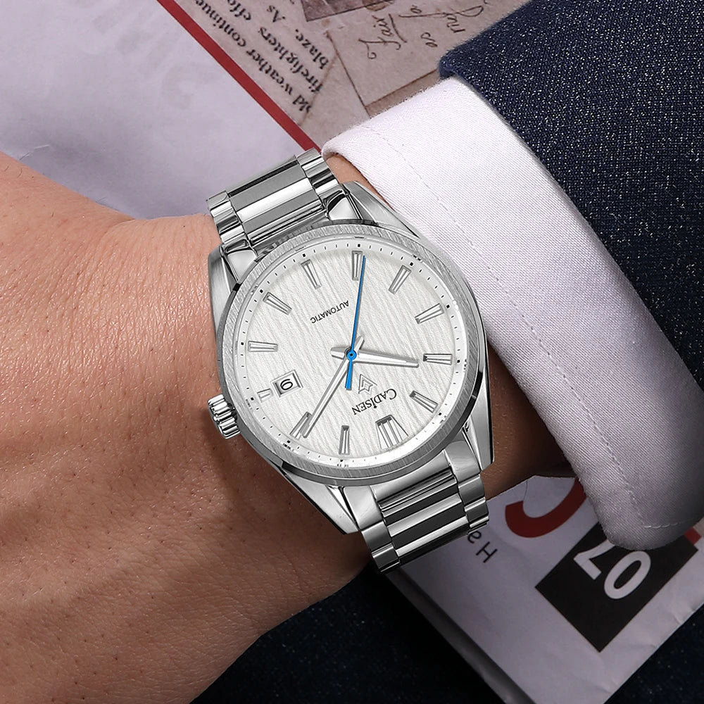 CADISEN NEW Luxury Men Mechanical Wristwatches 10Bar Waterproof Japanese NH35 Movement Automatic Watch Steel Watch for Men