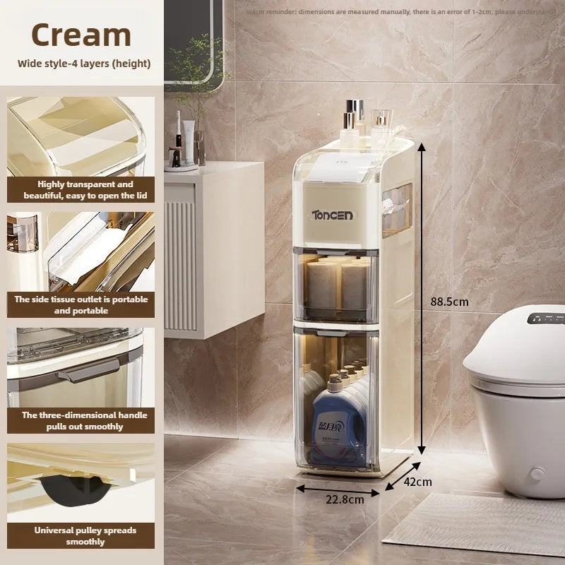 Bathroom crevice cabinet, bathroom living room storage cabinet, multifunctional storage cabinet, storage rack, large capacity