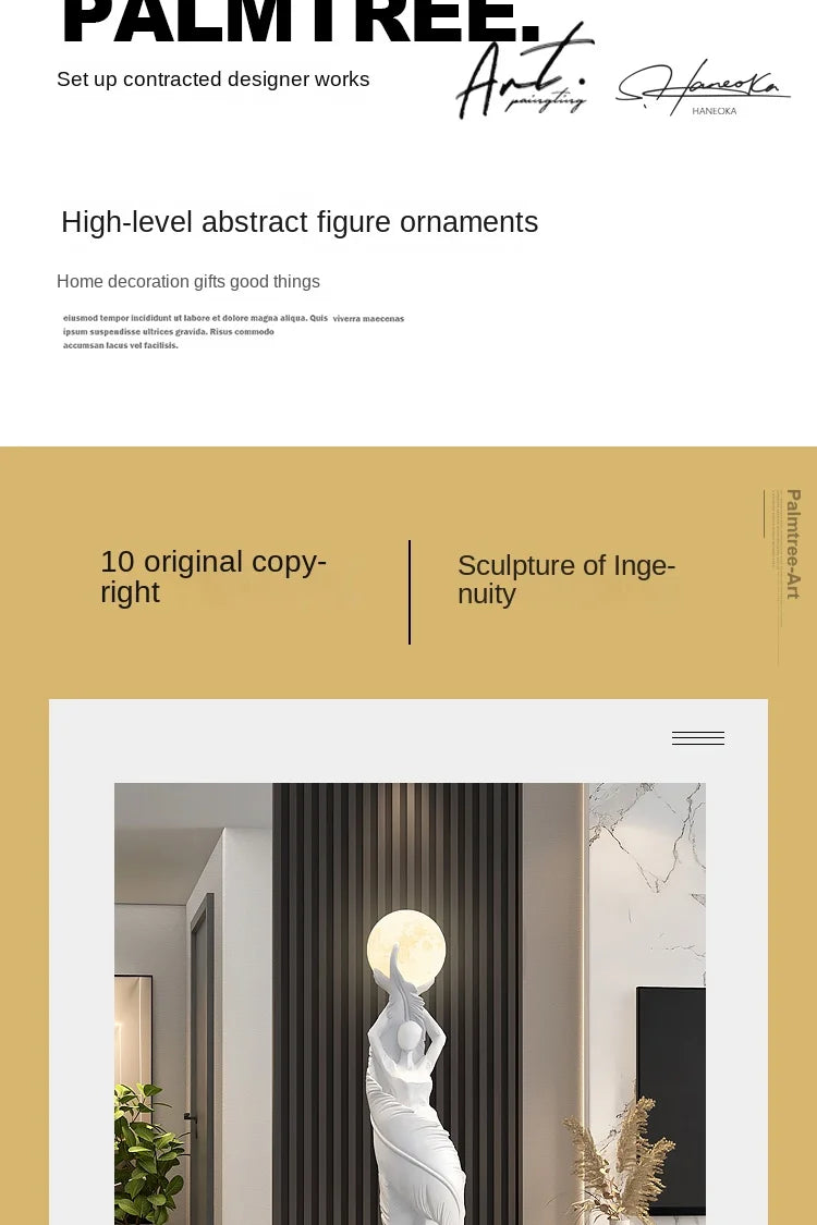 Home Decor Abstract Girl Statues Floor Decor Living Room Large Welcome Sculptures Artistic Ornaments Housewarming Gift Figurines