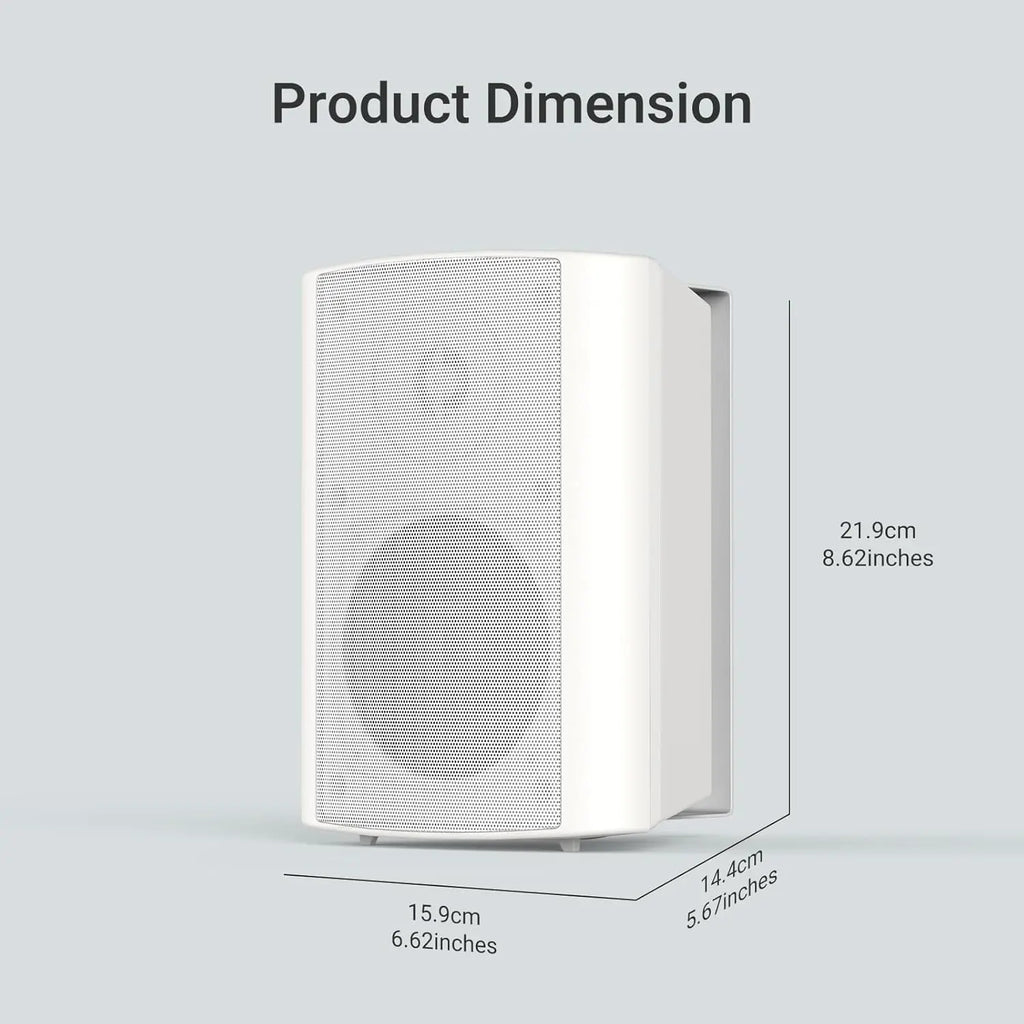 Herdio 4'' 200 Watt Outdoor Indoor Bluetooth Speakers Wall Mount Waterproof Wired Strong Bass Loudspeaker For Patio Deck Yard