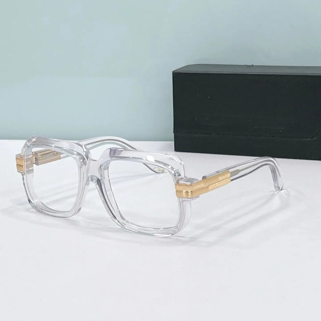 Original CCAZAL MOD607 Top Quality Acetate Black Frame Retro Men Sunglasses Stylish Leisure Square Business Women Couple Eyewear