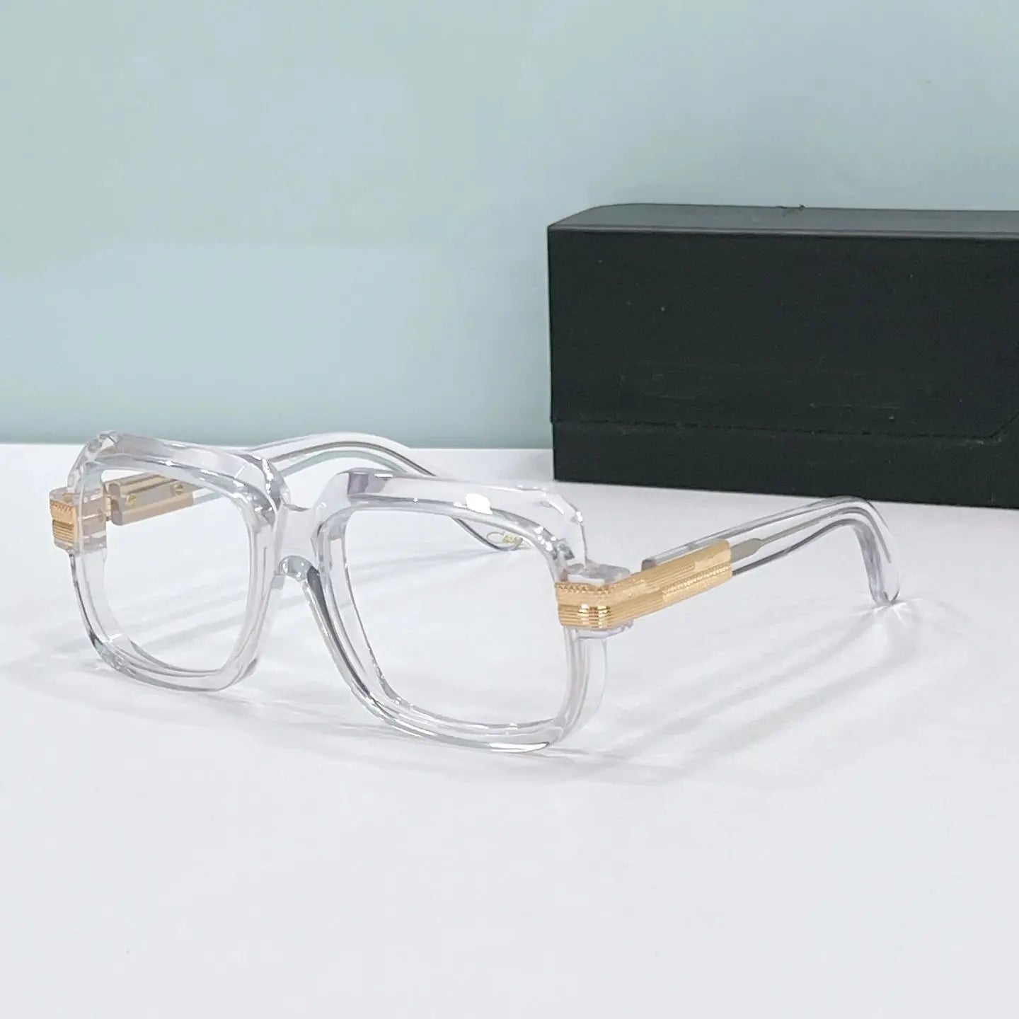 Original CCAZAL MOD607 Top Quality Acetate Black Frame Retro Men Sunglasses Stylish Leisure Square Business Women Couple Eyewear