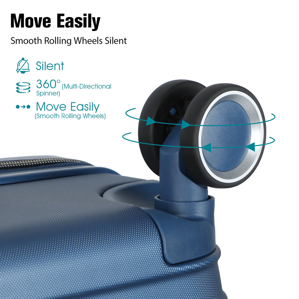 3-Piece PP Hardshell Suitcase Set 20/24/28in - Lightweight Luggage w/360° Spinner Wheels & TSA Lock, Durable Carry-On