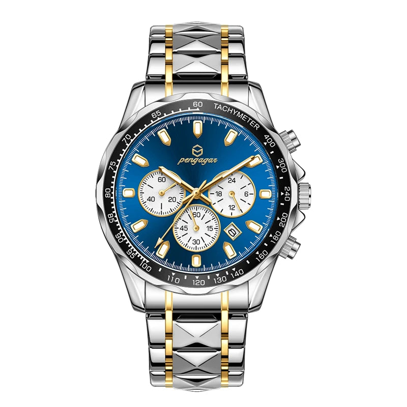 2025 Men Watch Top Brand Luxury Sports Quartz Mens Watches Full Steel Waterproof Chronograph Wristwatch Men Relogio Masculino
