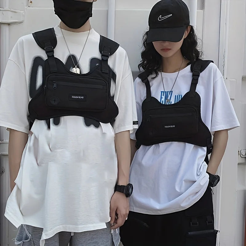Fashion Chest Bag Tactical Waist Bag Hip-hop Street Large Capacity Sports and Leisure Tactical Vest Bag Men's Style UNISEX