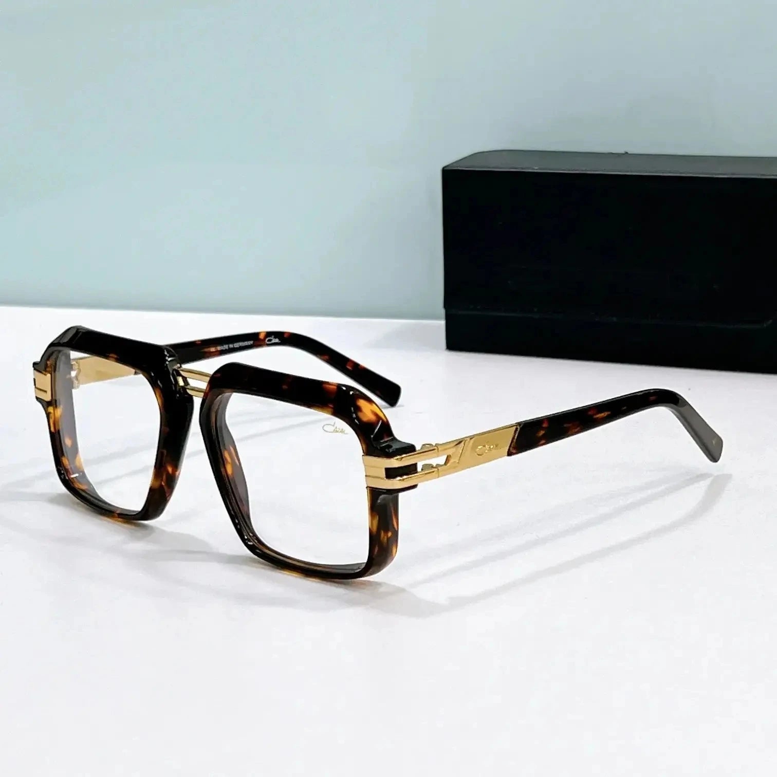 Original ACAZAL MOD60043 Trendy Square Red Alloy+Acetate Frame Men Sunglasses Top Quality Luxury Designer Women Couple Eyewear