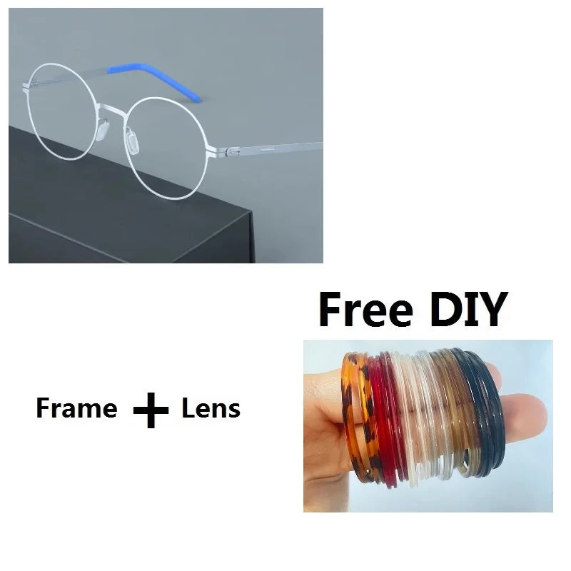 Classics Round Glasses Frame Eyeglasses Light Thin Screwless Acetate Ring Men Women Spectacle Germany Brand Design Oroshi 2025