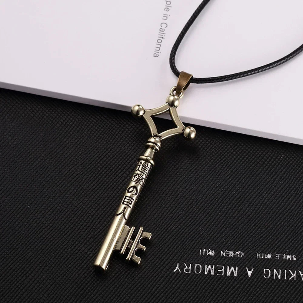 2025 Attack On Titan Eren Key Necklace Shingeki No Kyojin Pendant Vintage Retro Anime Jewelry For Men Cosplay