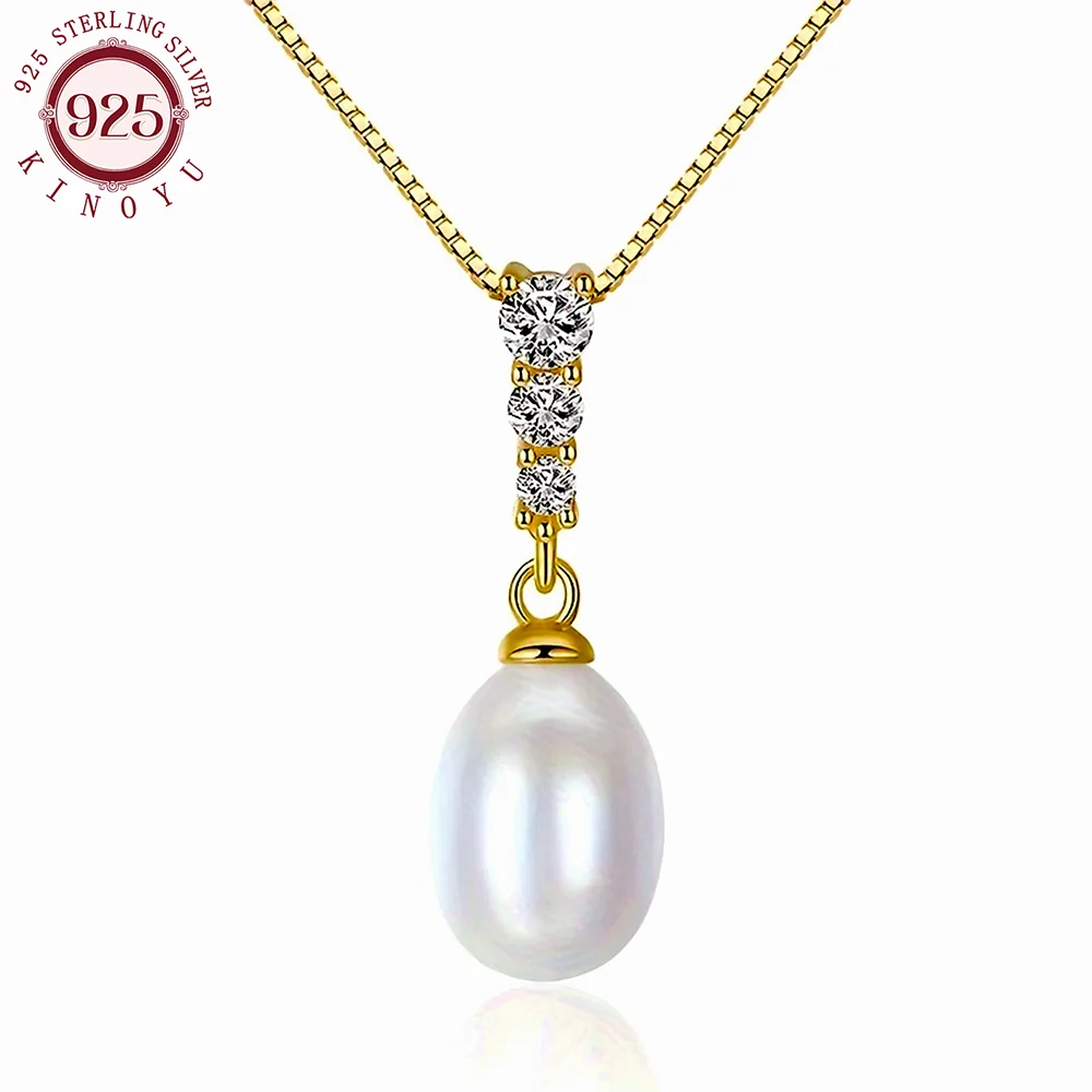 925 Silver Chains Original Certified Moissanite Necklace for Women 18k Gold Plated Pearl Pendant Necklaces Jewelry Ships from US