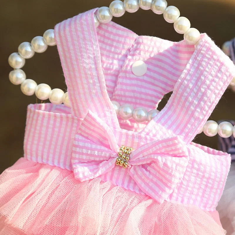 Pet clothes dog dress cute color skirt Suspender skirt pet supplies