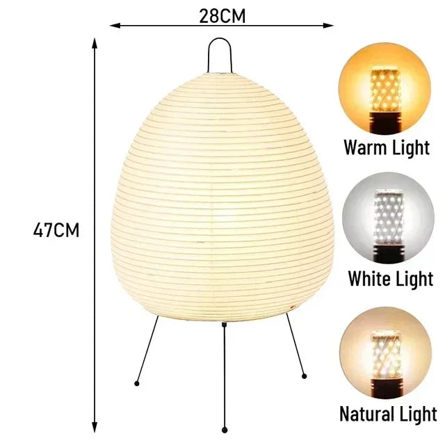 Japanese Rice Paper Floor Lamp Vintage Standing Light for Living Room Bedroom Home Decor Bedside E27