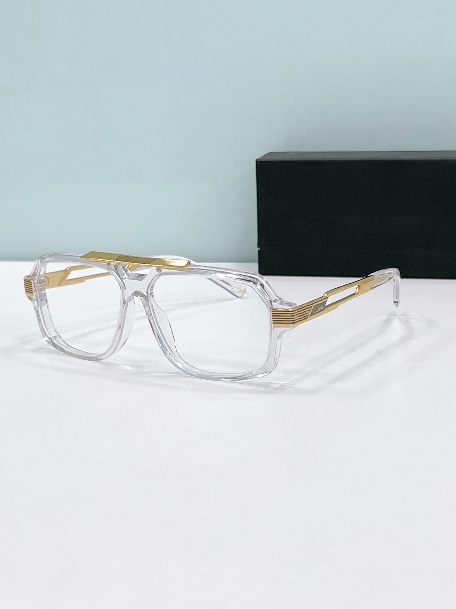 Original CCAZAL MOD6034 Fashion Classic UV400 Brown Lenses Men Sunglasses Tortoise Gold Alloy+Acetate Frame Women Couple Eyewear