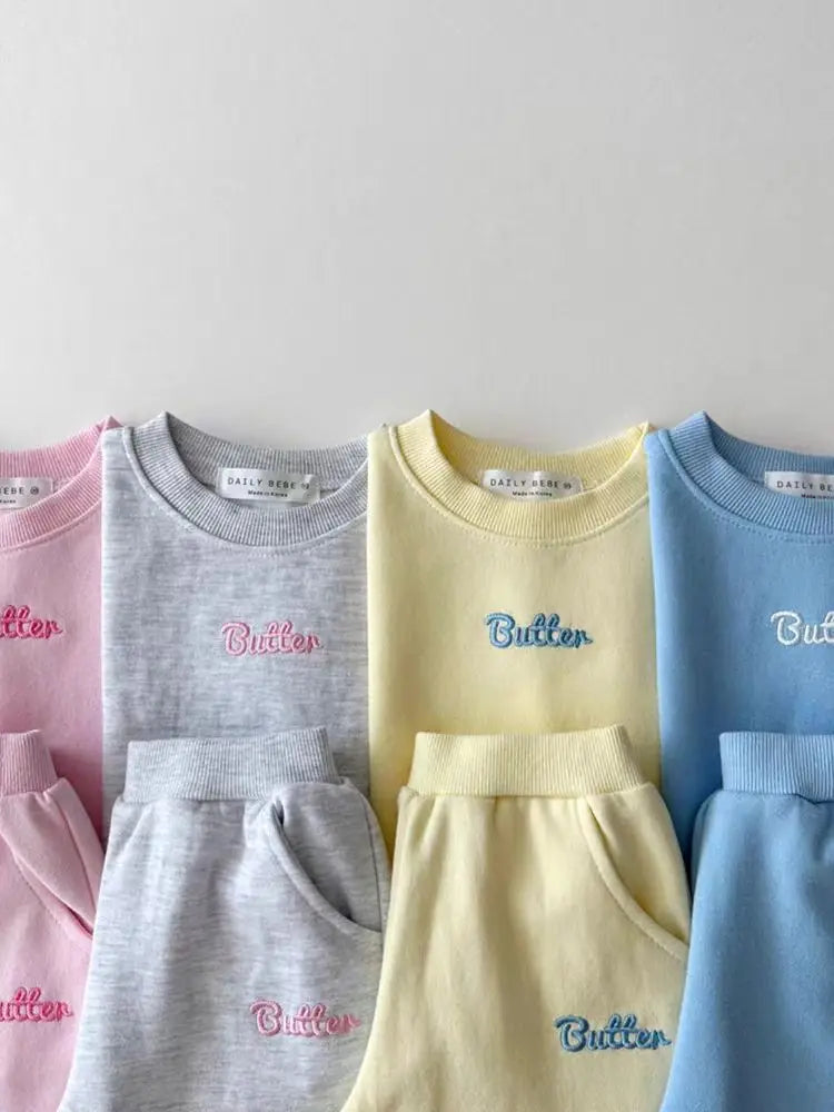 Korean Sets Casual Cartoon Clothing Tracksuit Baby Boy Summer Printed Clothes T-shirt+shorts Baby Girl Casual Solid Color Sets