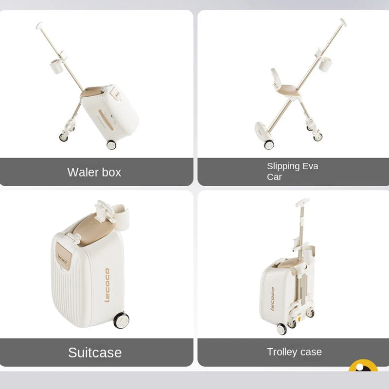 2-in-1 Detachable Trolley Pushchair Travel Suitcase 2025 New suitcase for children can Sit 20 inch carrier Ride on Luggage