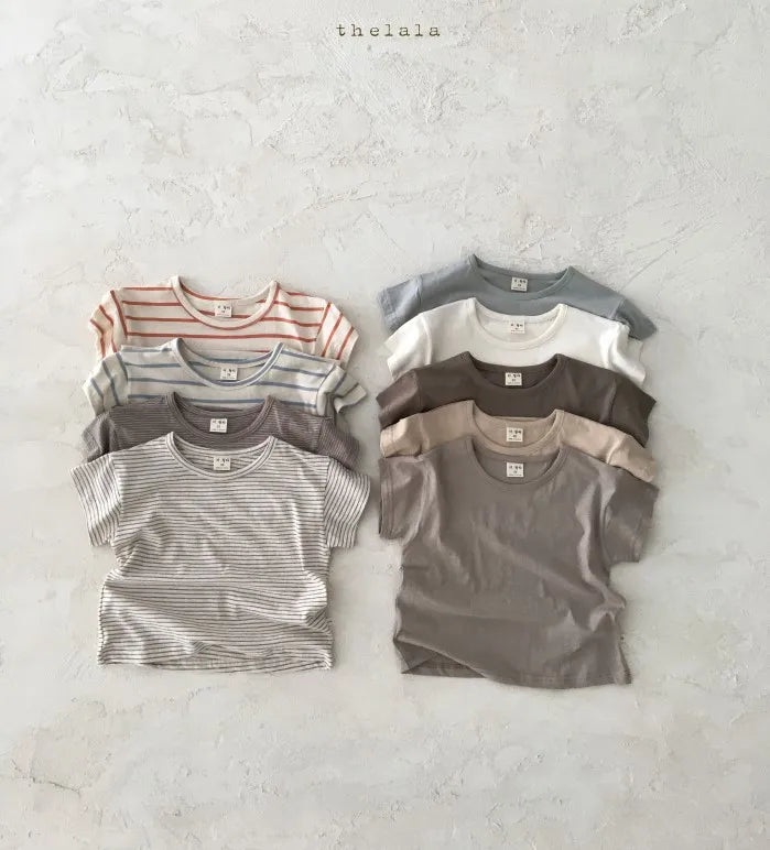 Baby Boy Stripe Shirt Summer Casual Short Bat Sleeve Kids Shirt for Boys Clothing Children Girls Sports Shirt Cotton Tops