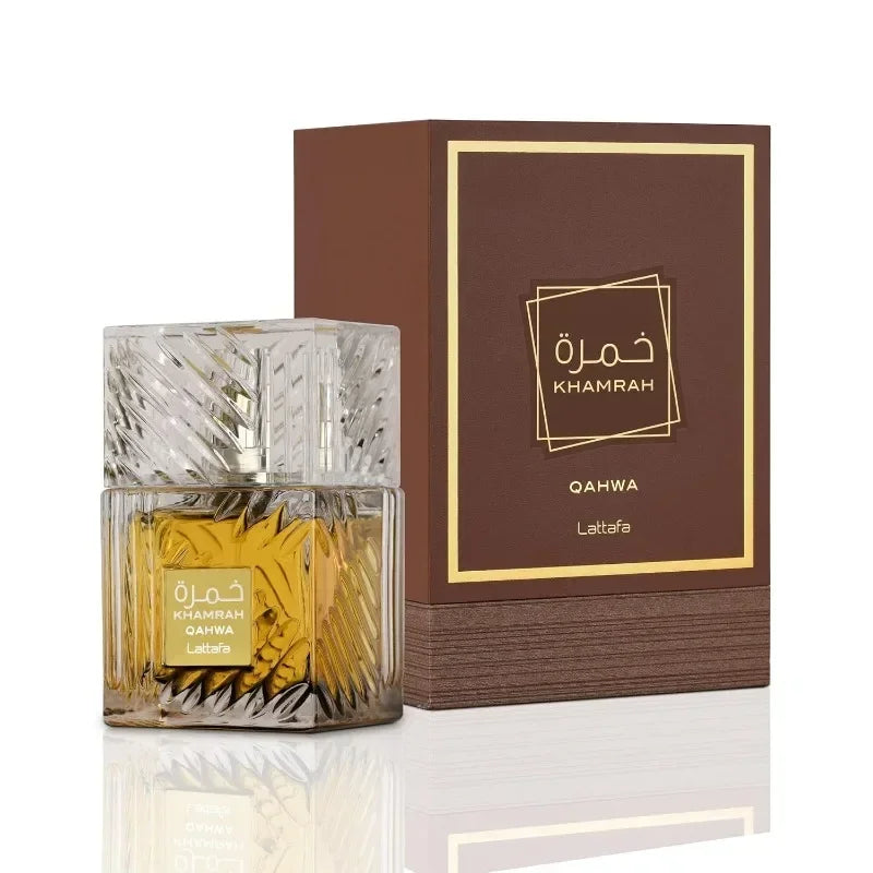 Lattafa Khamrah Qahwa Eau de Parfum Spray Unisex 100ml Original Arab Perfumes Lasting Oriental Vanilla Perfume Cologne Makeup