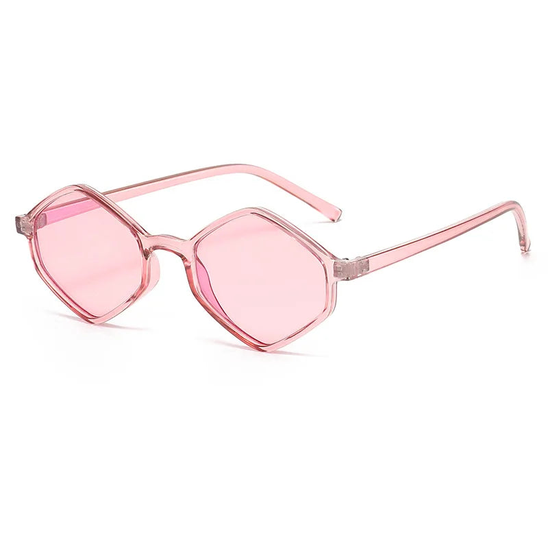 2025 Sunglasses for Women Rhombus Clear Blue Sun Glasses Irregular Vintage Small Frame Goggle UV400 Ladies Lentes De Sol Mujer