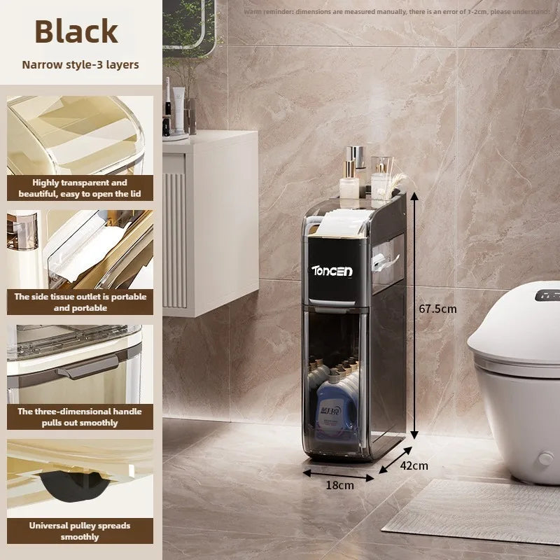 Bathroom crevice cabinet, bathroom living room storage cabinet, multifunctional storage cabinet, storage rack, large capacity
