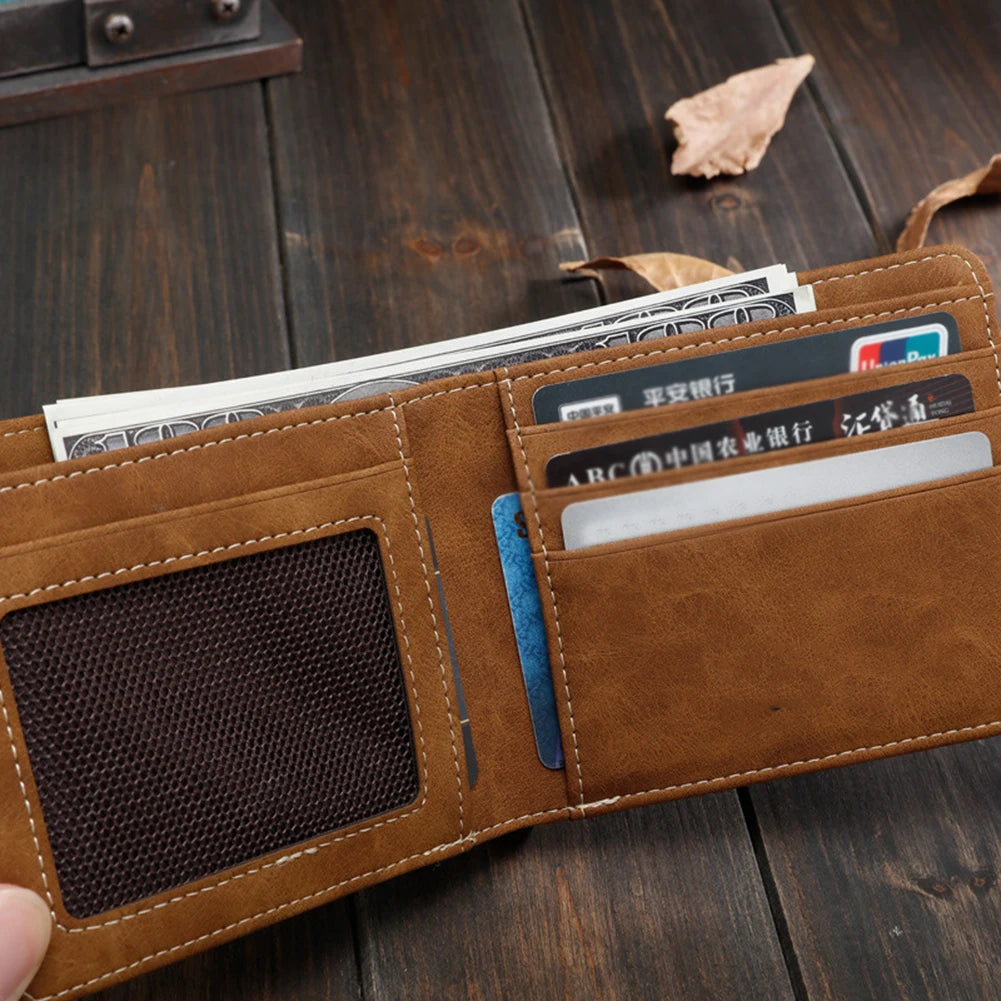 Men's Short Wallet Cowboy Canvas Business Male Super Thin Small Money Vintage Korean Version Citrill Tide Wholesale Solid Color